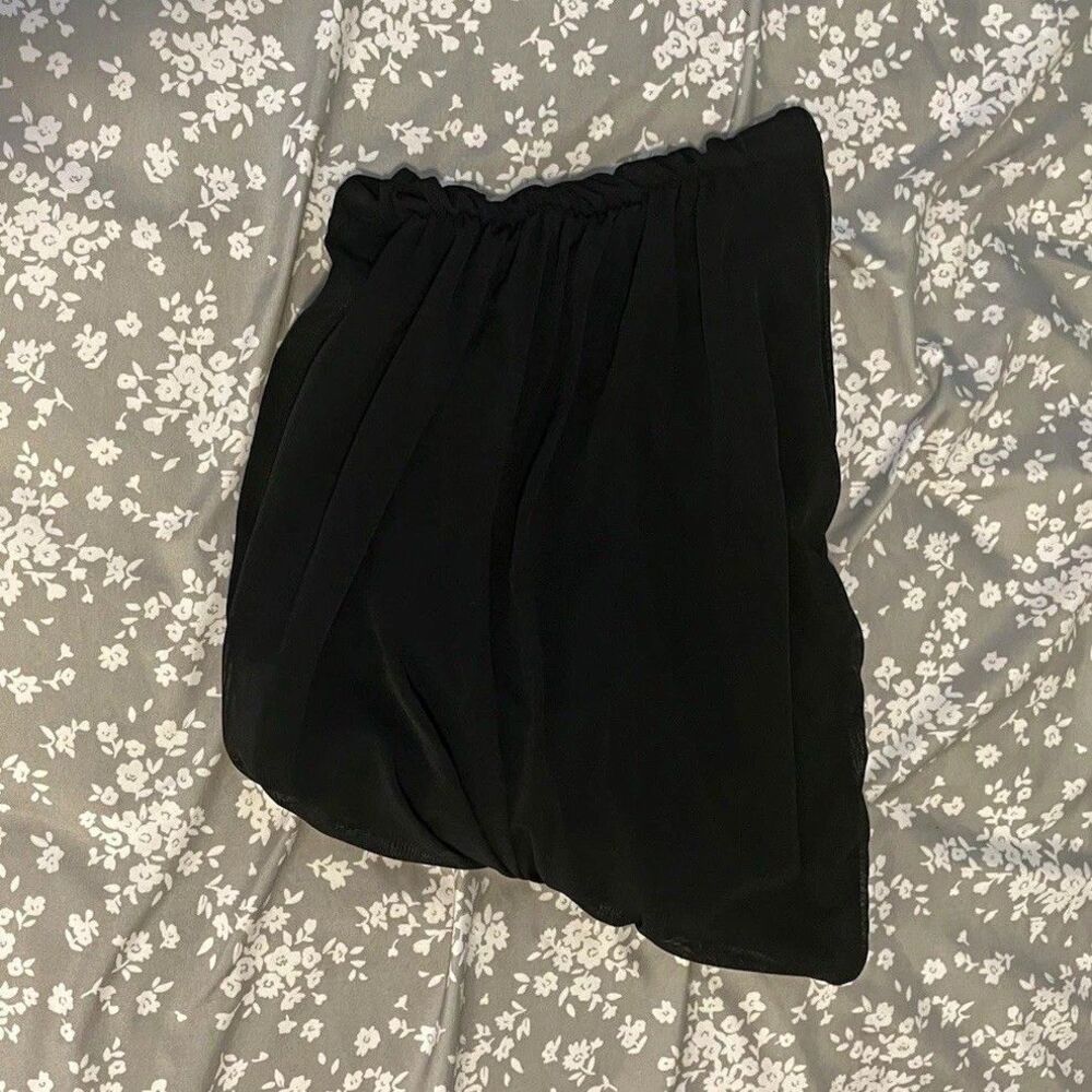 REORIA Black Solid Strapless Sleeveless Tube Bandeau Top Women's Large